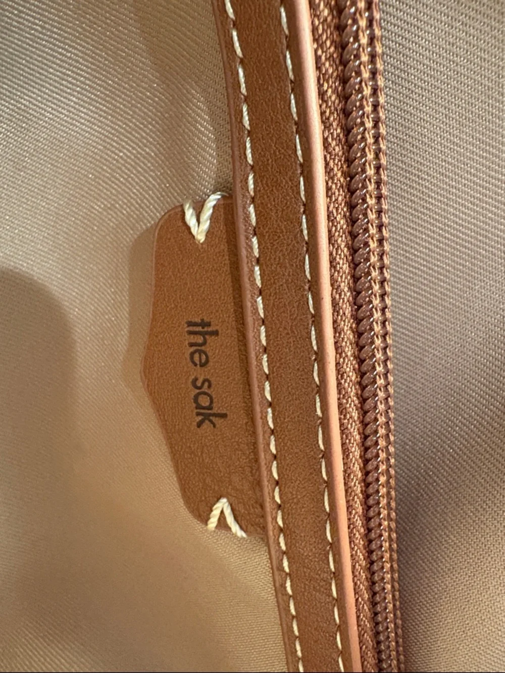 The Sak Los Feliz Hobo Cream Leather with Brown Shoulder Strap - Picture 12 of 16